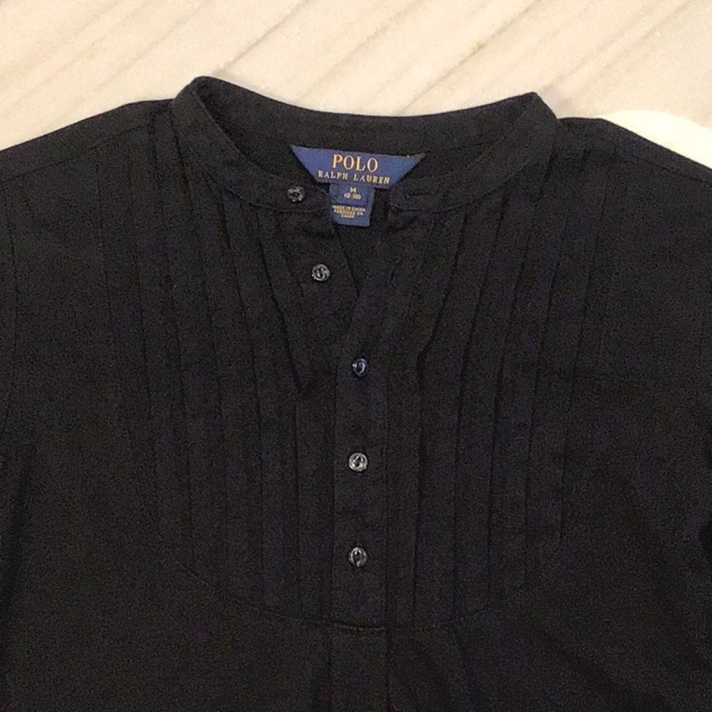 Polo Ralph Lauren Long Sleeve Pin Tucked Pleated Henley M(8/10) - Picture 3 of 7